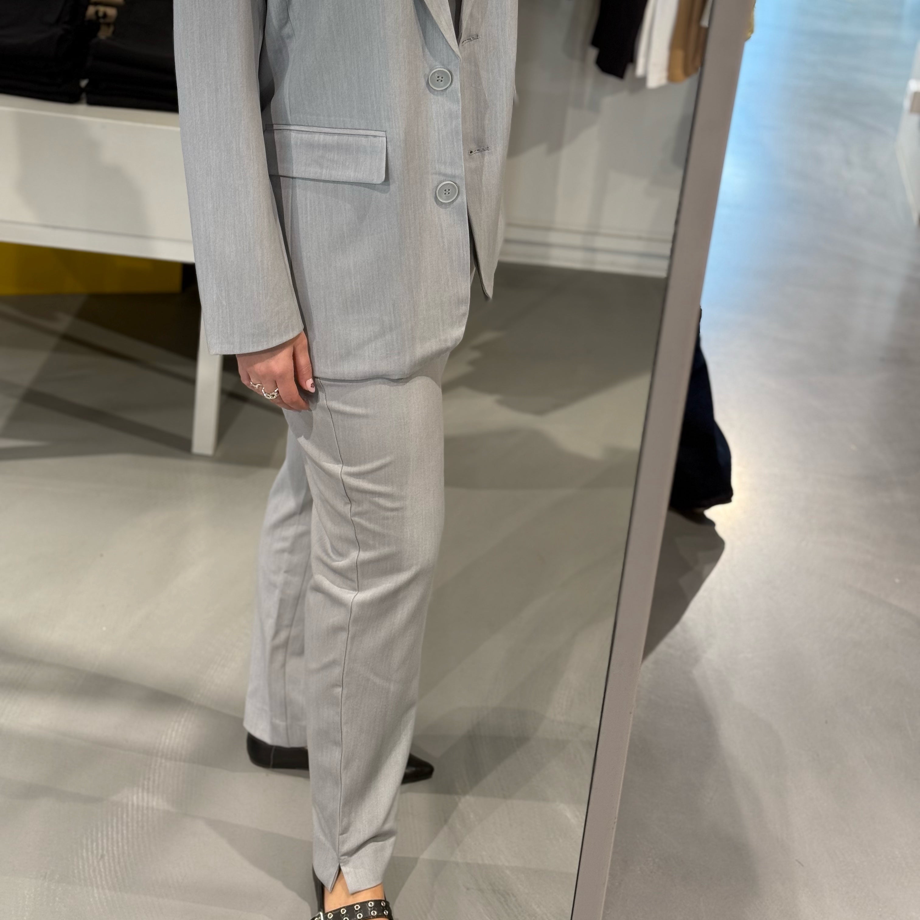 PCKAMIL Trousers - Light Grey Melange